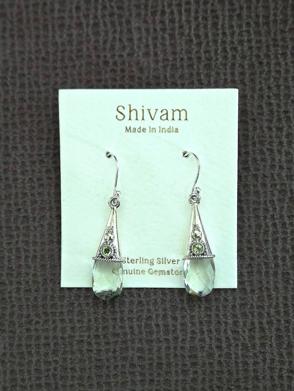 Shivam Green💚 Amethyst Teardrop💧Earrings